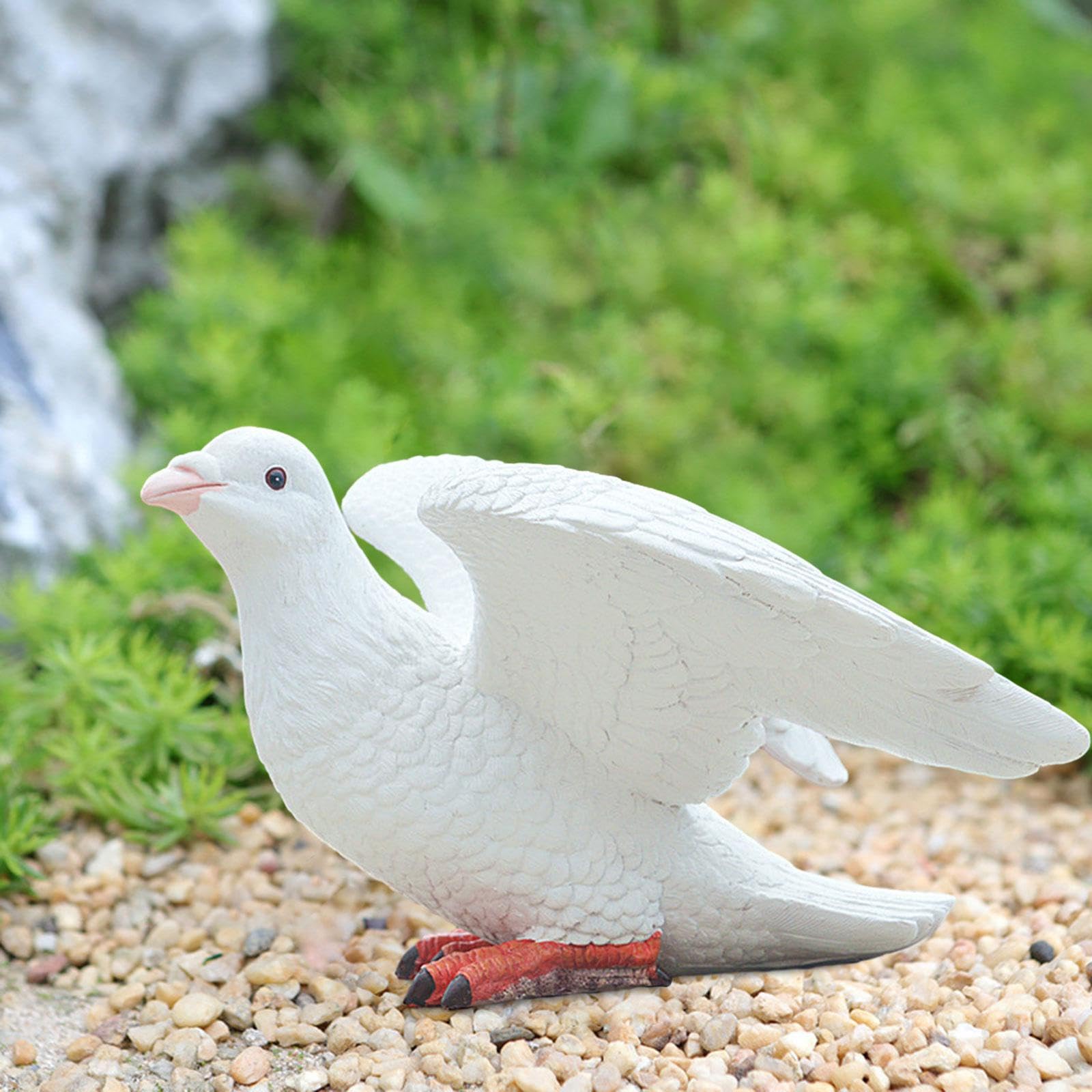 Amazon.co.jp: Dualoai 白い鳩フィギュア偽の鳥モデル美的コレクション